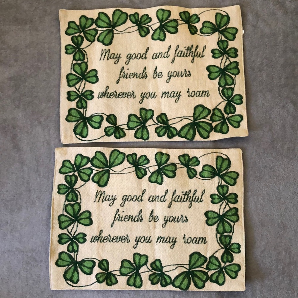 Windham Home St. Patrick’s Day Tapestry Placemat Shamrock 13x18 inches -Set of 2